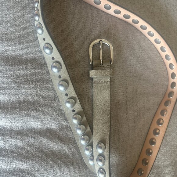 Isabel Marant studded calf leather -Putty. size 80/ 1 Inch - Picture 1 of 6